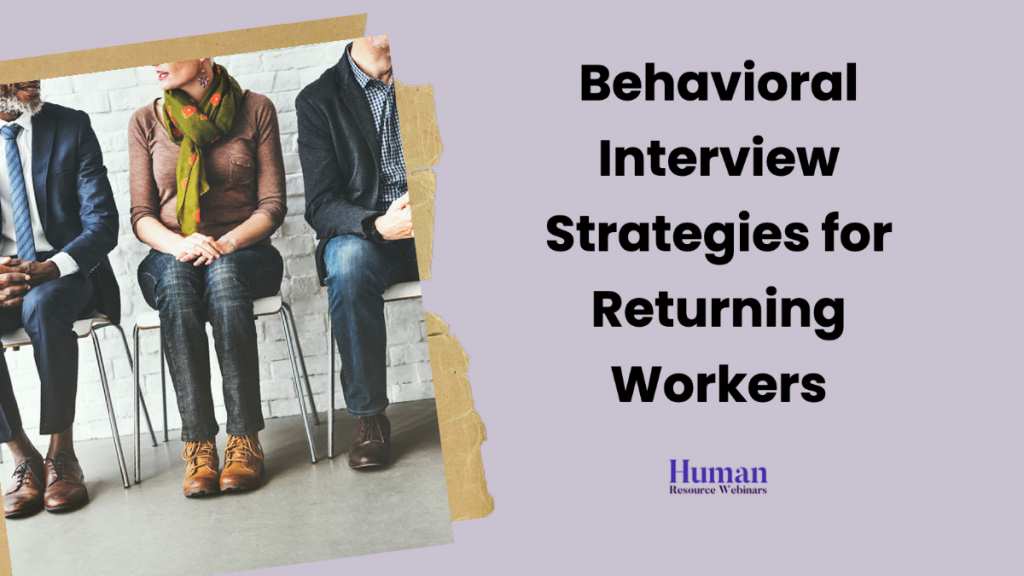 Interview Strategies for Returning Workers - Article graphic showing older job seekers waiting to be interviewed