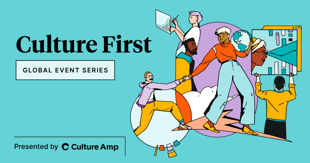 Culture Amp's Culture First webinar series promo graphic